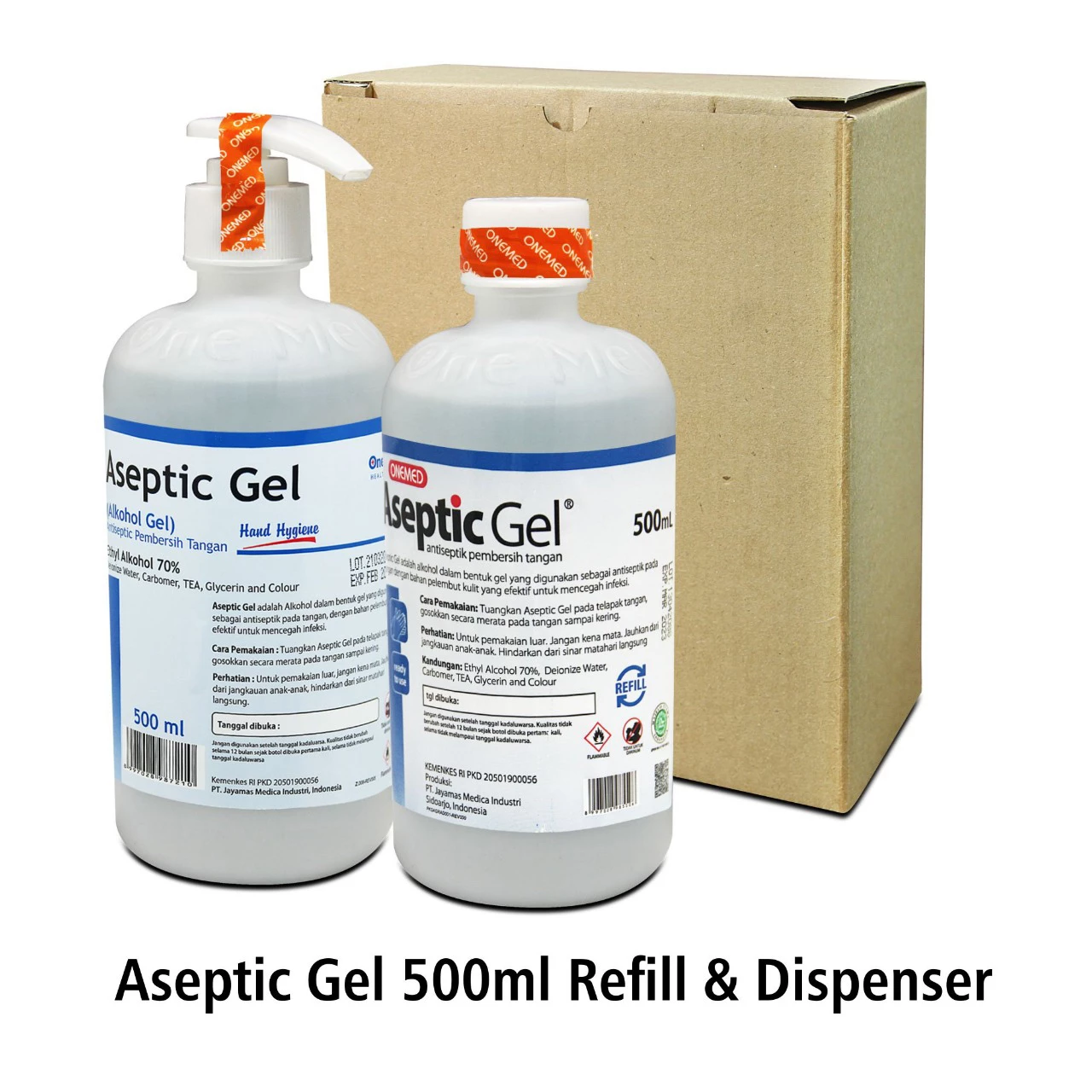 Aseptic Gel 500 ml Onemed (Dispenser & Refill)